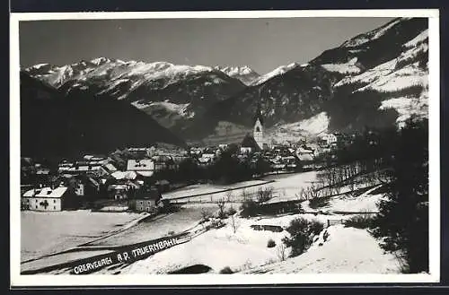 AK Obervellach a. d. Tauernbahn, Gesamtansicht gegen die Berge im Winter