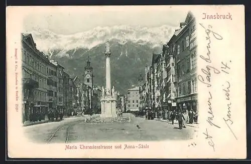 AK Innsbruck, Maria Theresienstrasse und Anna-Säule