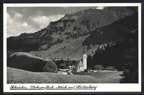 AK Schröcken /Mohnenfluh, Ortsansicht mit Blick auf Heiterberg