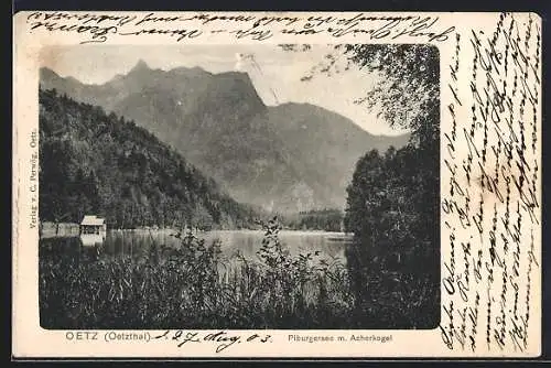 AK Oetz /Oetzthal, Piburgersee m. Acherkogel