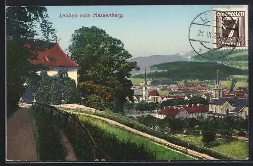 AK Leoben, Blick vom Massenberg auf den Ort