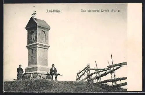 AK Kirchberg am Wechsel, das steinerne Kreuz auf dem Ara-Bühel