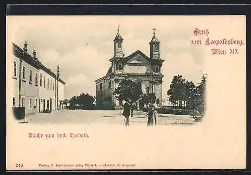 AK Wien, Kirche zum heiligen Leopold auf dem Leopoldsberg