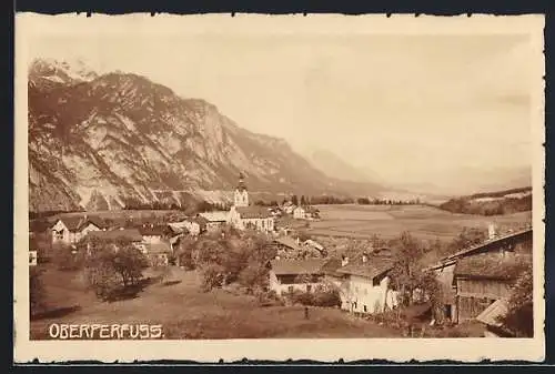 AK Oberperfuss, Ortsansicht mit Bergpanorama