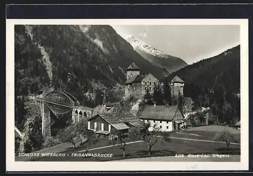 AK Strengen, Trisannabrücke und Schloss Wiesberg