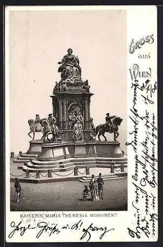 Lithographie Wien, Kaiserin Maria Theresia Monument