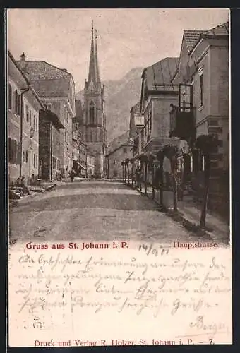 AK St. Johann, Partie in der Hauptstrasse