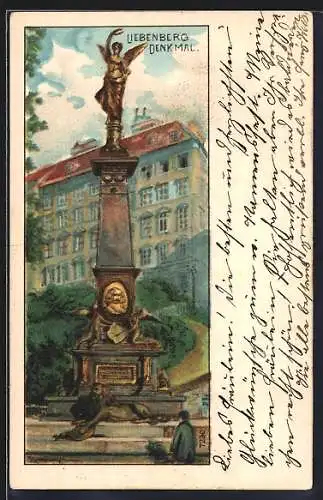 Künstler-AK Wien, Ansicht vom Liebenberg-Denkmal