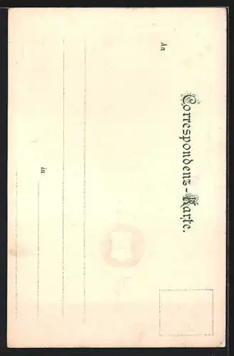 Lithographie Wien, Rathaus, Siegel mit Wappen
