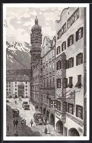 AK Innsbruck, Gasthof Weisses Kreuz, Herzog-Friedrich-Str. 31