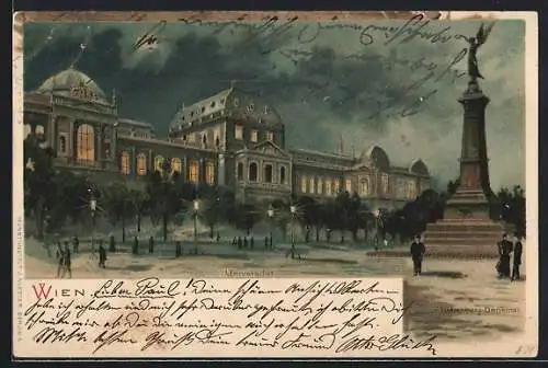 Lithographie Wien, Universität und Liebenberg-Denkmal