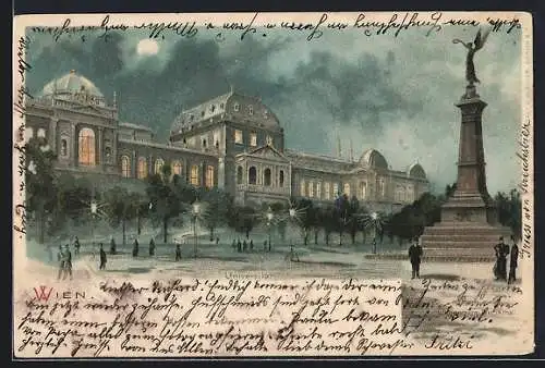 Lithographie Wien, Universität und Liebenberg-Denkmal