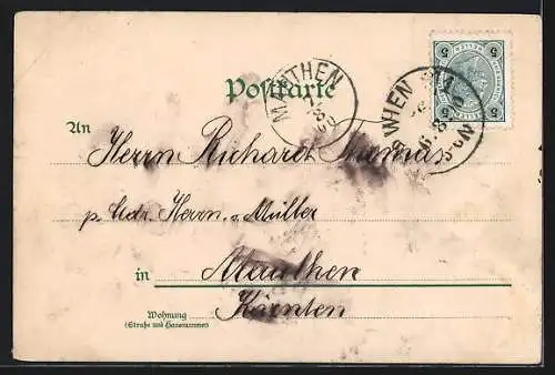 Lithographie Wien, Universität und Liebenberg-Denkmal