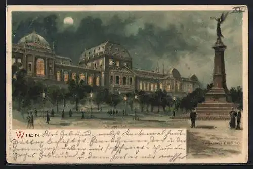 Lithographie Wien, Universität und Liebenberg-Denkmal