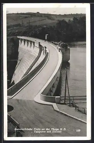 AK Frain an der Thaya /N. D., Talsperre mit Stausee aus der Vogelschau