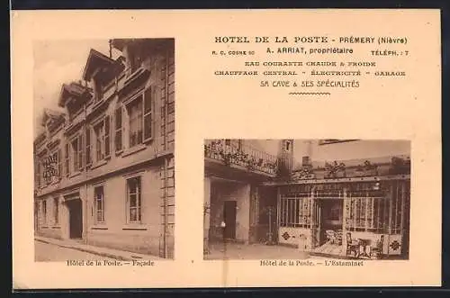 AK Prémery /Nièvre, Hotel de la Poste