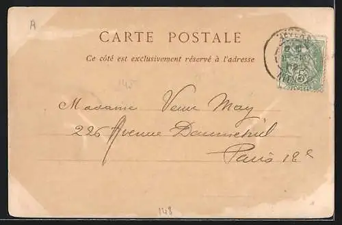 AK Nevers, la rue du Commerce, ses magasins et passants, affiche Conféctions hommes Léon Dony & Singer