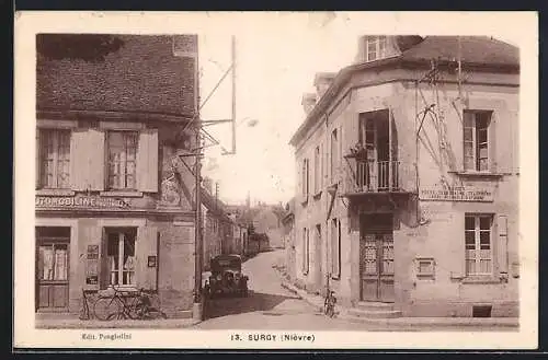 AK Surgy /Nièvre, Poste-Telegraphe