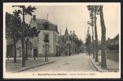 AK Saint-Pierre-le-Moutier, Square Gambetta et Eglise