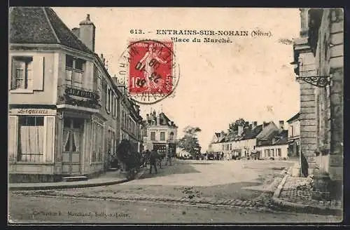 AK Entrains-sur-Nohain, Place du Marché