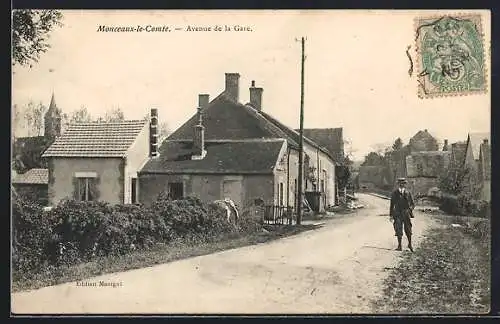 AK Monceaux-le-Comte, Avenue de la Gare