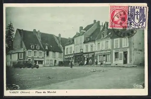 AK Varzy /Nièvre, Place du Marché