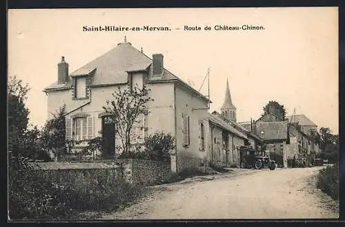 AK Saint-Hilaire-en-Morvan, Route de Château-Chinon