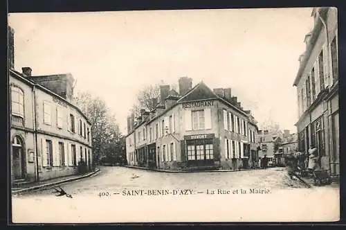 AK Saint-Benin-d`Azy, La Rue et la Mairie