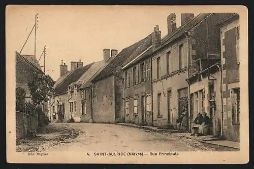 AK Saint-Sulpice, Rue Principale mit Häusern und Bewohnern