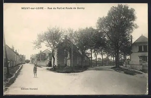 AK Neuvy-sur-Loire, Rue du Port et Route de Bonny