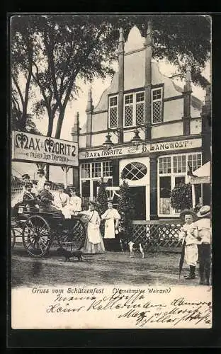 AK Hannover, Schützenfest, Gasthaus Max & Moritz, Bes. L. Langwost