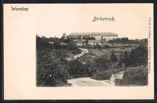 AK Wenden, Birkenruh mit Landstrasse