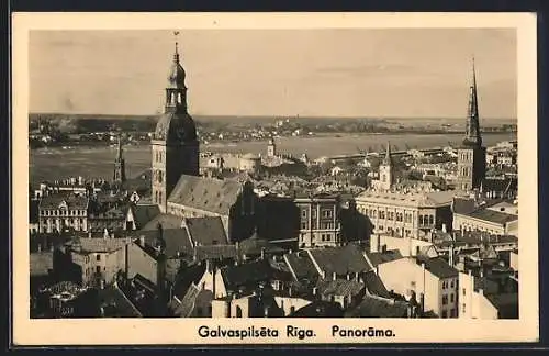 AK Riga, Panorama mit Kirchen