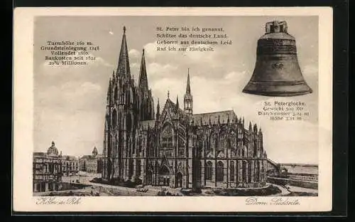 AK Köln, Dom, St. Peterglocke