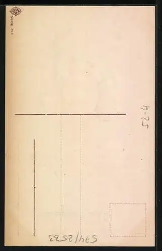 Lithographie Hoffnung - Kleines Mädchen mit Anker in der Hand