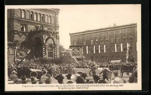 AK Hannover, 9. Deutsch. Sängerbundfest 1924, Auto-Parade