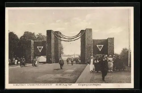 AK Hannover, 9. Deutsches Sängerbundesfest 1924, Eingang zum Festplatz