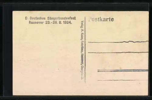 Foto-AK Hannover, 9. Deutsch. Sängerbundesfest 1924, Festumzug vor der Kirche