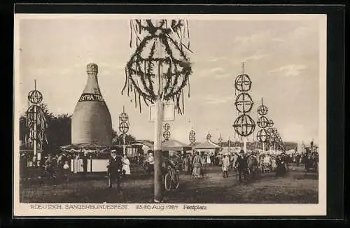 AK 9. Deutsches Sängerbundesfest Hannover 1924, Festplatz