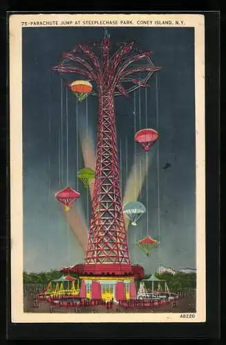 AK Coney Island, N.Y., Parachute Jump at Steeplechase Park