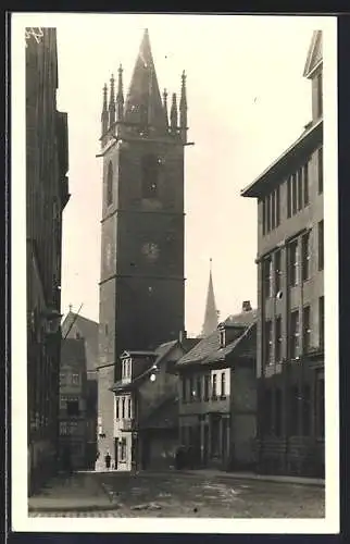 AK Erfurt, Uhrturm in der Augustiner Strasse