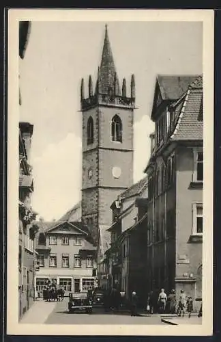 AK Erfurt, Strassenpartie am Johannesturm