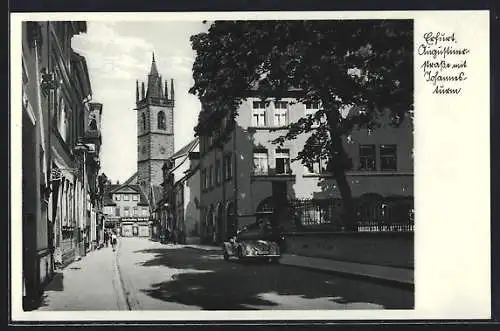 AK Erfurt, Augustinerstrasse mit Johannesturm