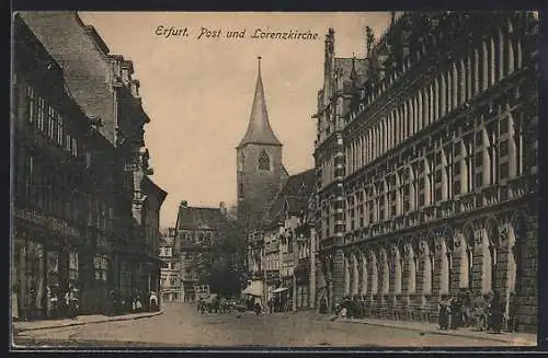 AK Erfurt, Post und Lorenzkirche