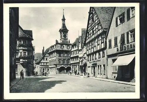 AK Aalen /Württbg., Marktplatz mit Gasthaus zum Schwanen und Geschäft