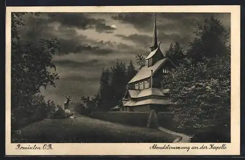 AK Rominten /O.Pr., Abendstimmung an der Kapelle