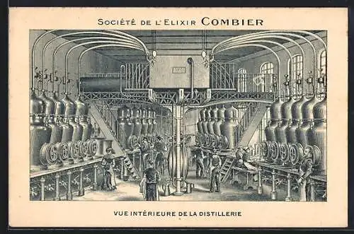 AK Saumur, Société de l`Elixier Combier, Vue Intérieure de la Distillerie