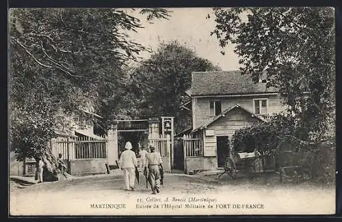 AK Fort de France, Entrée de l`Hopital Militaire