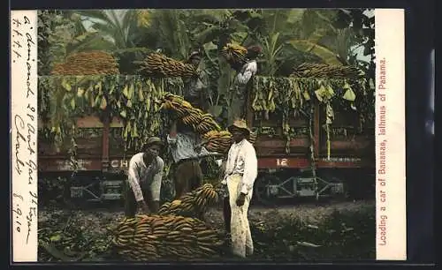 AK Isthmus of Panama, Loading a car of bananas