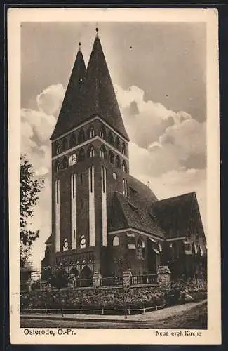 AK Osterode /O.-Pr., Neue evangelische Kirche